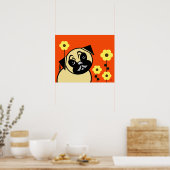 Poster Carlin Et Fleur Jaune Sur L'Affiche Arrière - plan (Cuisine)