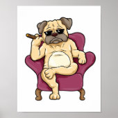 Poster Carlin Fumer Cigar | Chien Carlin vraiment Cool (Devant)