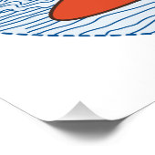 Poster Carlin heureux sur une planche de surf (Coin)