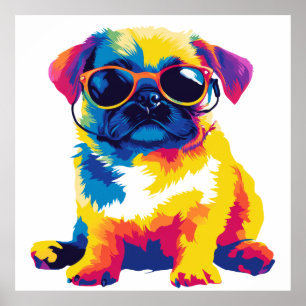 Poster Carlin Lunettes de Portrait Illustration Aquarelle