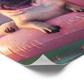 Poster Carlin Natation Cocktail Été Animaux Portrait (Coin)