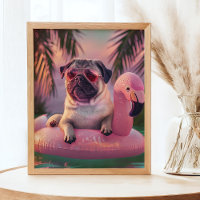 Carlin Natation Cocktail Été Animaux Portrait