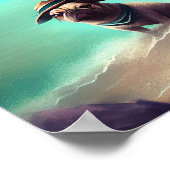 Poster Carlin profitant de la peinture sur plage (Coin)