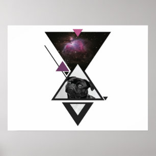 Poster Carlin spatial   Black Carlin Chien Idée Cadeau Po