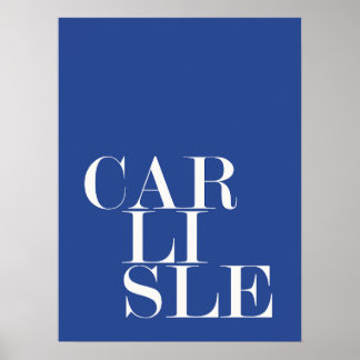 Poster Carlisle UK (Bleu) Typographie minimaliste moderne