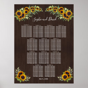 Poster Carm Vieille grange Tournesols Mariage Carte de si