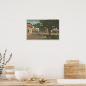 Poster Carmel, CA - Business District Vue du centre-ville (Cuisine)