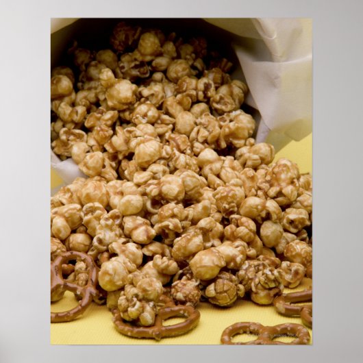 Poster Carmel Corn et bretzels (Devant)