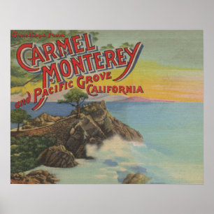 Poster Carmel, Monterey & Pacific Grove, CA - Bienvenue