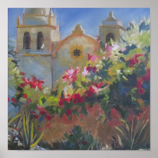 Poster Carmel Spanish Mission California Garden (Devant)