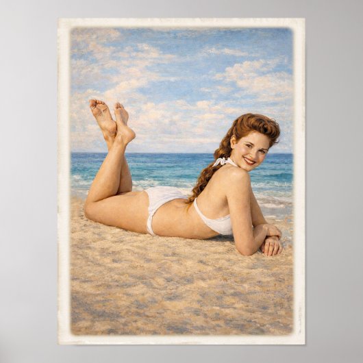 Poster Carmen at the Beach 1950 Pin Up (Devant)
