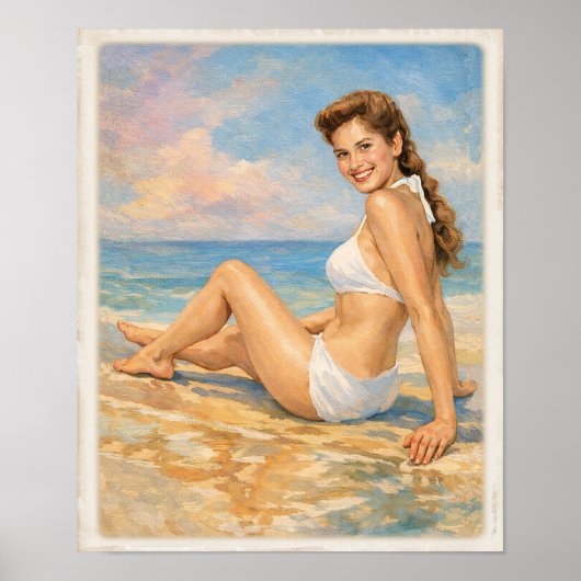 Poster Carmen au Beach Pin Up (Devant)