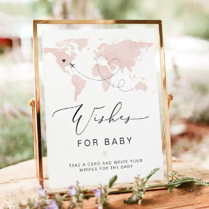 Poster CARMEN Carte rose Aventure Bébé Voeux pour bébé