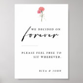 Poster Carnation Choisir un siège pas un panneau Mariage  (Devant)