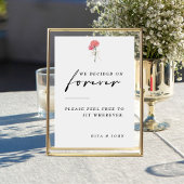 Poster Carnation Choisir un siège pas un panneau Mariage 