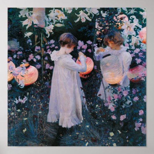 Poster Carnation, Lily, Lily, Rose de John Singer Sargent (Devant)