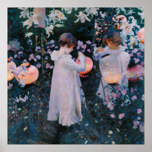 Poster Carnation, Lily, Lily, Rose Par John Singer Sargen