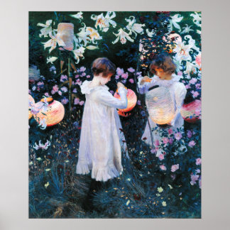 Poster Carnation, Lily, Lily, Rose, Sargent