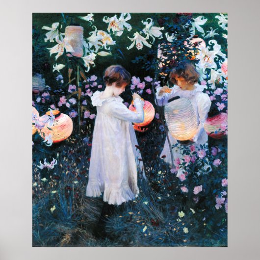 Poster Carnation, Lily, Lily, Rose, Sargent (Devant)