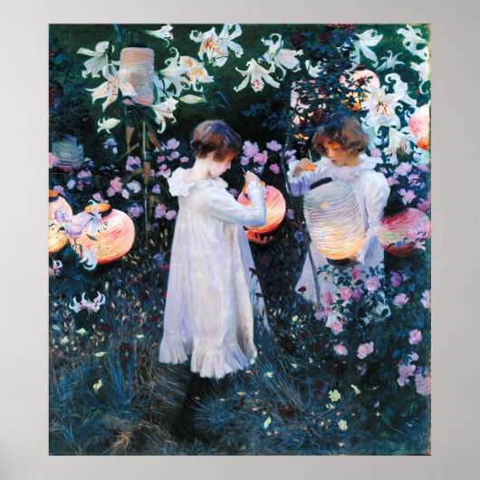 Poster Carnation, Lily, Lily, Rose, Sargent (Devant)