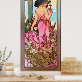 Poster Carnation Portrait Art Nouveau par Alphonse Mucha (Cuisine)