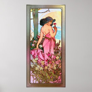 Poster Carnation Portrait Art Nouveau par Alphonse Mucha