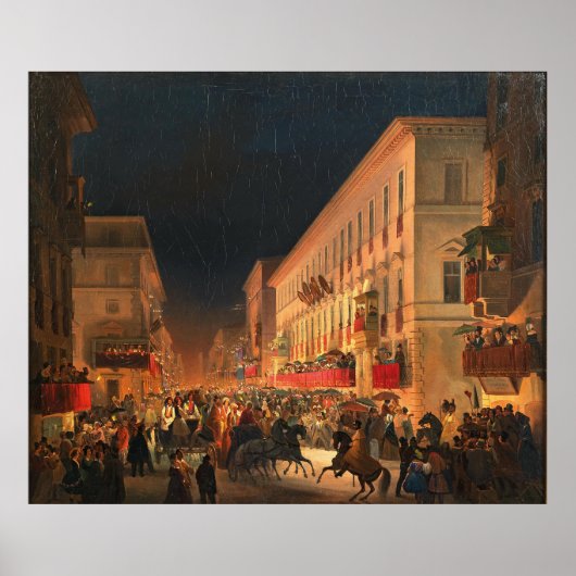 Poster Carnaval à Rome, Fête de Moccoletti (Devant)