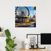 Poster Carnaval abandonné Ferris Wheel Ai art (Bureau à domicile)