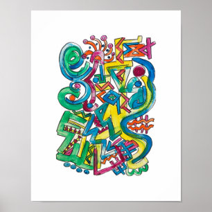 Poster Carnaval - Art Abstrait Peint à la Main