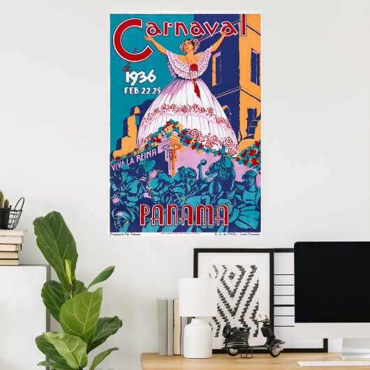 Poster Carnaval de 1936, 22-25 février, Panama (Bureau à domicile)