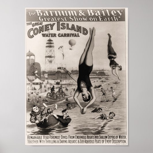 Poster Carnaval de Barnum et Bailey Coney Island Water Ca (Devant)