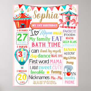 Poster Carnaval de cirque panneau d'affichage du premier 