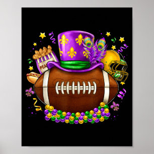 Poster Carnaval de football mardi gras fête du mardi gras