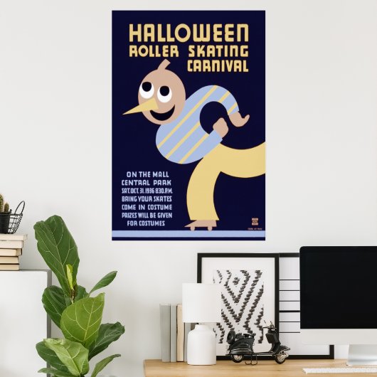 Poster Carnaval de Roller d'Halloween (Bureau à domicile)