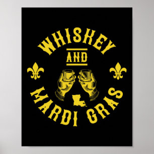 Poster Carnaval Et Whisky Drôle Cadeau Nouvelle-Orléans