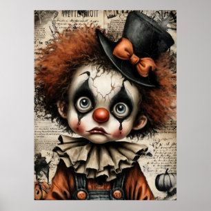 Poster Carnaval fissuré - La mascarade mélancolique