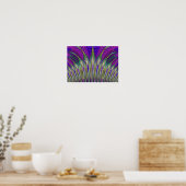 Poster Carnaval Mardi Gras Violet et Vert Fractal (Cuisine)
