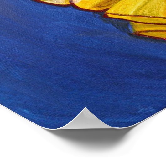 Poster Carnaval rouge et jaune imprimé Jester (Coin)