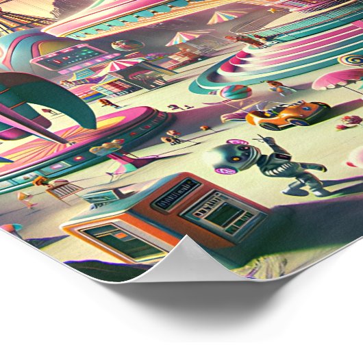 Poster Carnaval Whimsical de l'espace - Rétro-futuriste d (Coin)