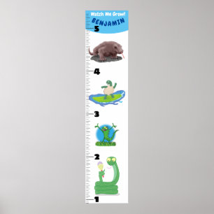 Poster Carnet de croissance des animaux de reptiles drôle