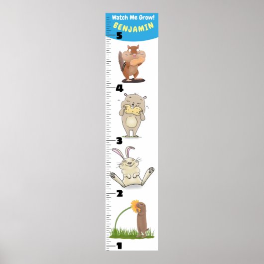 Poster Carnet de croissance des animaux de rongeurs amusa (Devant)