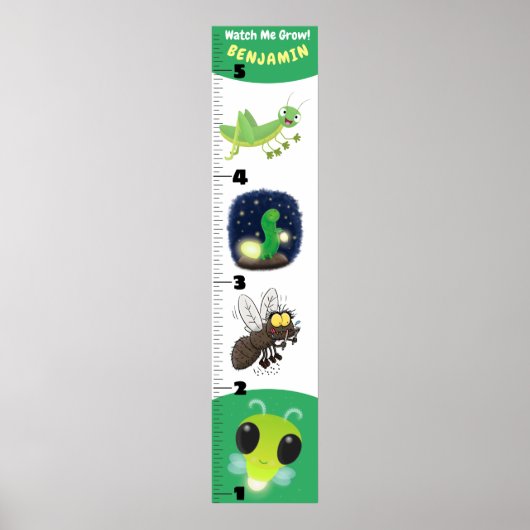 Poster Carnet de croissance des insectes amusants (Devant)
