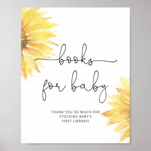 Poster Carnets de tournesol d'aquarelle pour bébé (Devant)