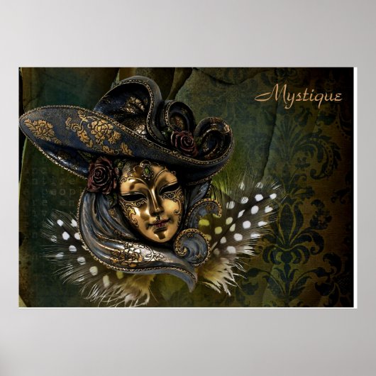Poster Carnival Masque Vert Damas (Devant)