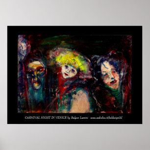 Poster CARNIVAL NIGHT IN VENICE Venetian Masquerade Masks