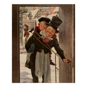 Poster Carol de Noël : Carte Tim & Mr Cratchit