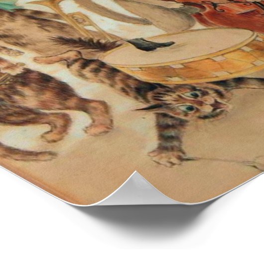 Poster Carol Singing 1925 Louis Wain Wall Art (Coin)