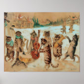 Poster Carol Singing 1925 Louis Wain Wall Art (Devant)