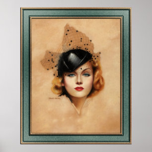 Poster Carole Lombard Portrait par Charles Gates Sheldon