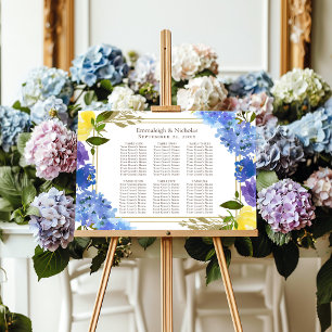 Poster Carolina Bleu Floral Diagramme de siège bordé